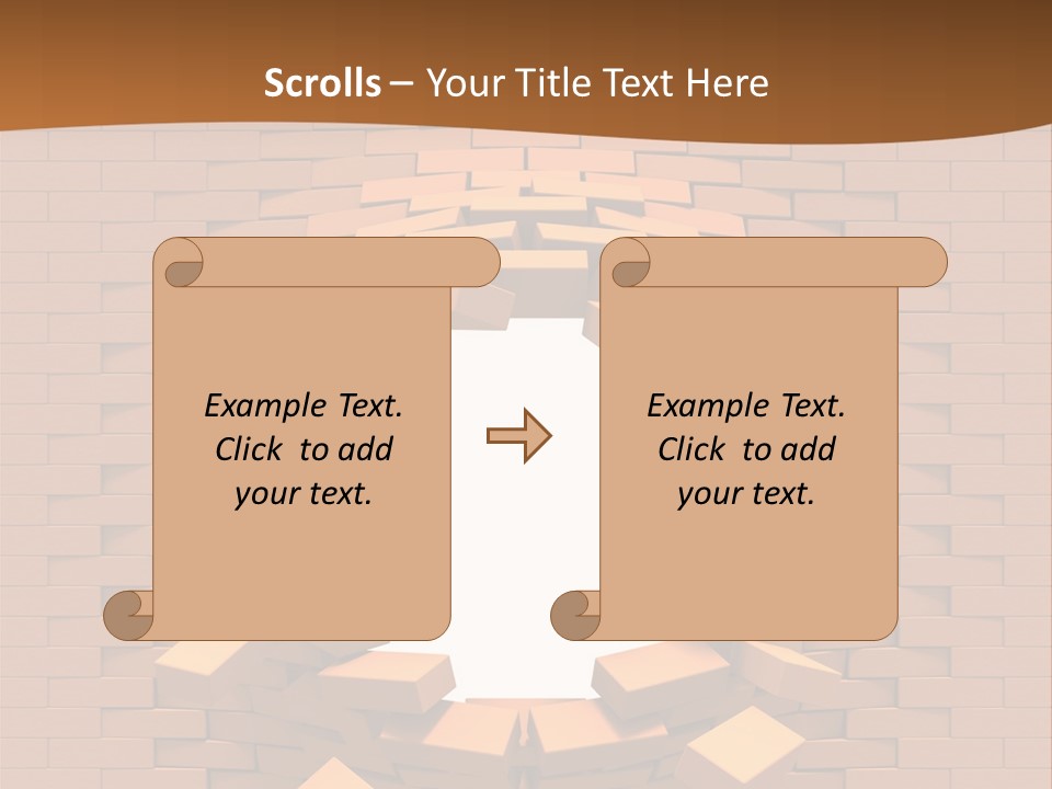 A Brick Wall With A Hole In The Middle PowerPoint Template