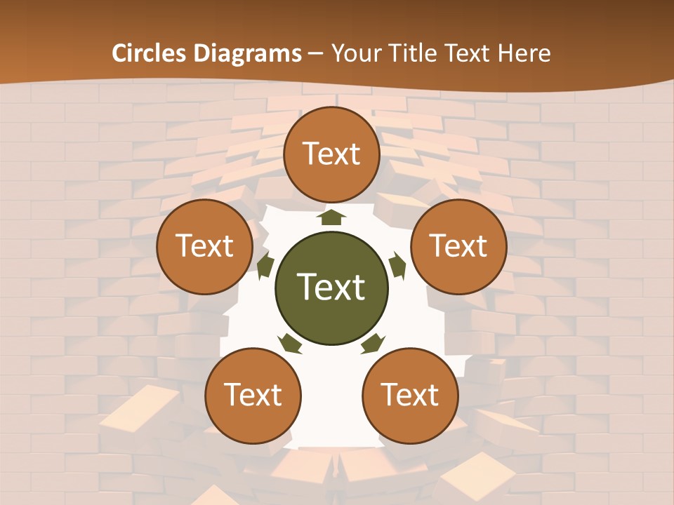 A Brick Wall With A Hole In The Middle PowerPoint Template