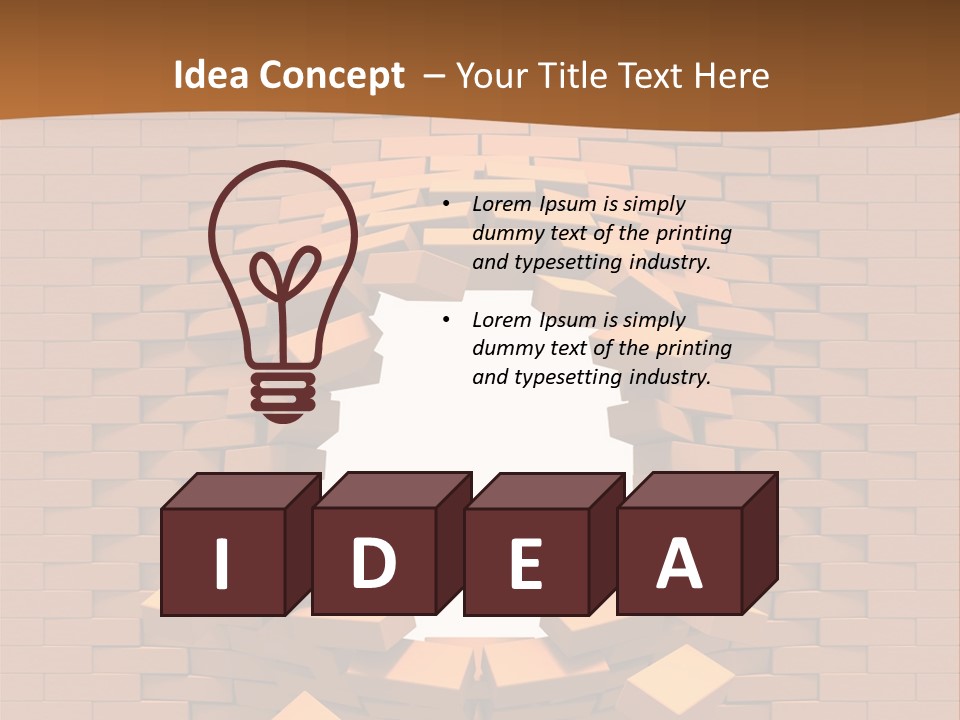 A Brick Wall With A Hole In The Middle PowerPoint Template