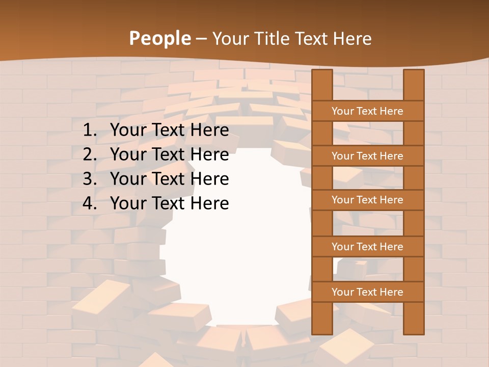 A Brick Wall With A Hole In The Middle PowerPoint Template