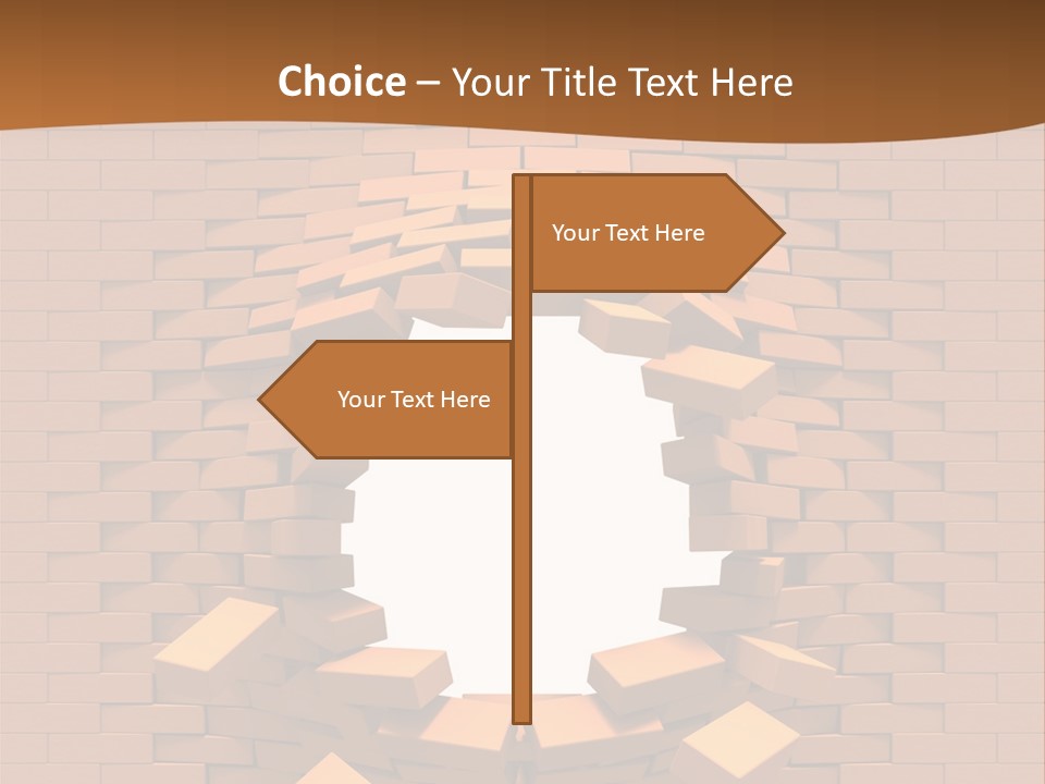 A Brick Wall With A Hole In The Middle PowerPoint Template