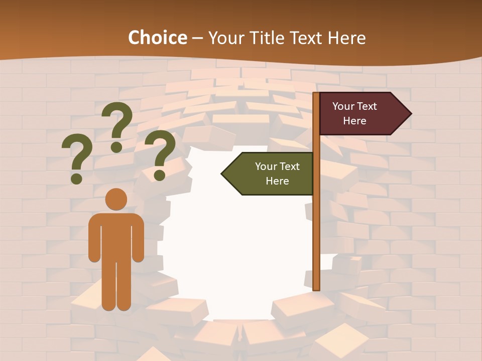 A Brick Wall With A Hole In The Middle PowerPoint Template