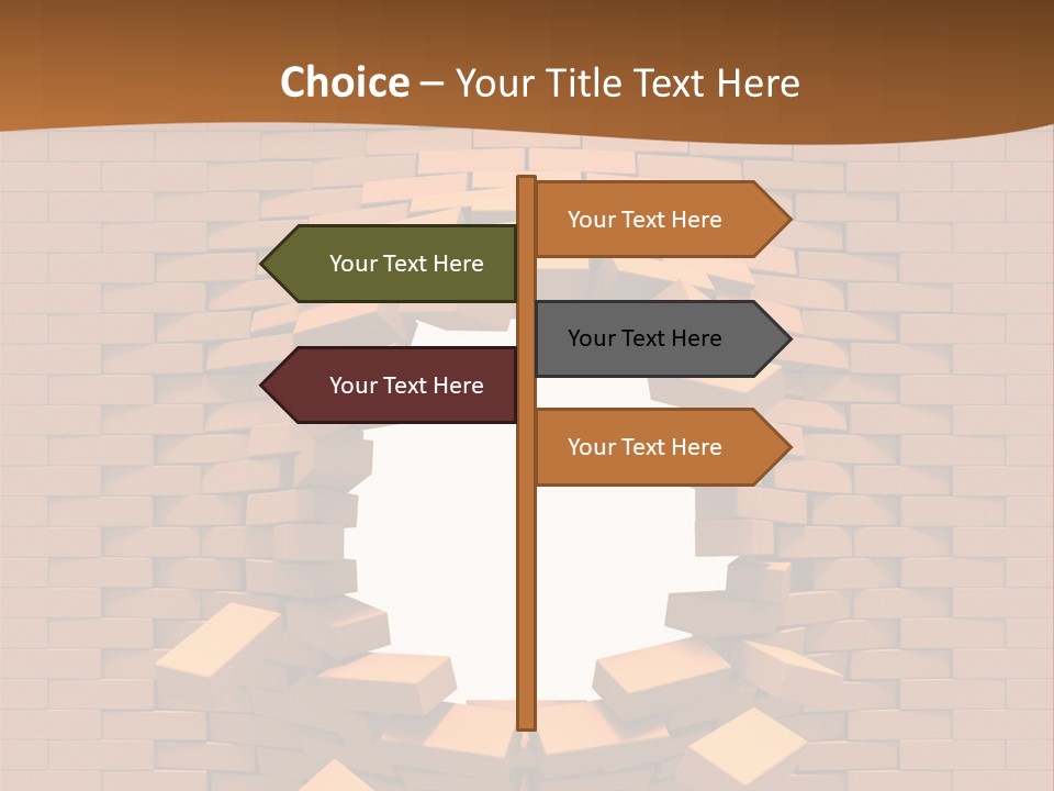 A Brick Wall With A Hole In The Middle PowerPoint Template