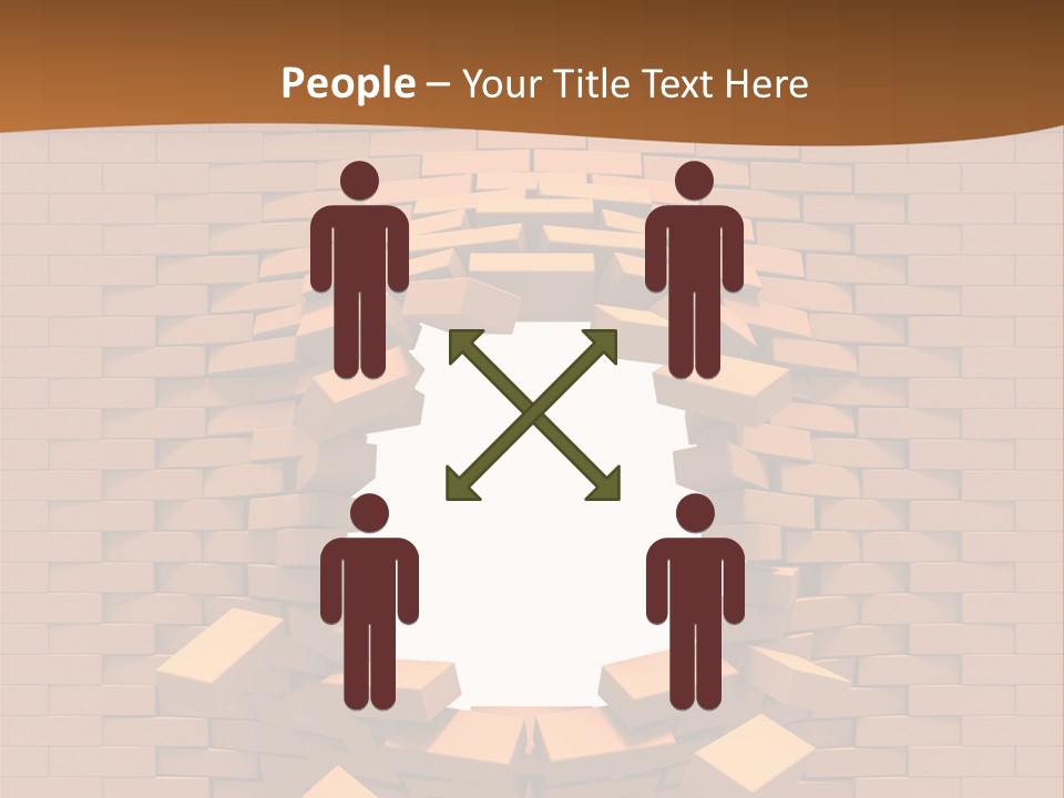 A Brick Wall With A Hole In The Middle PowerPoint Template