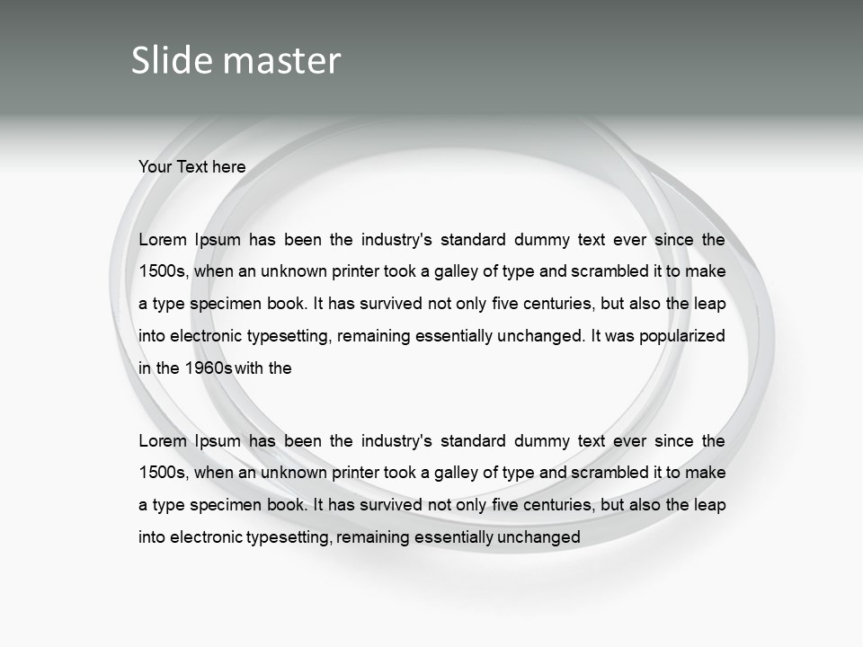 A Group Of Silver Rings On A White Background PowerPoint Template