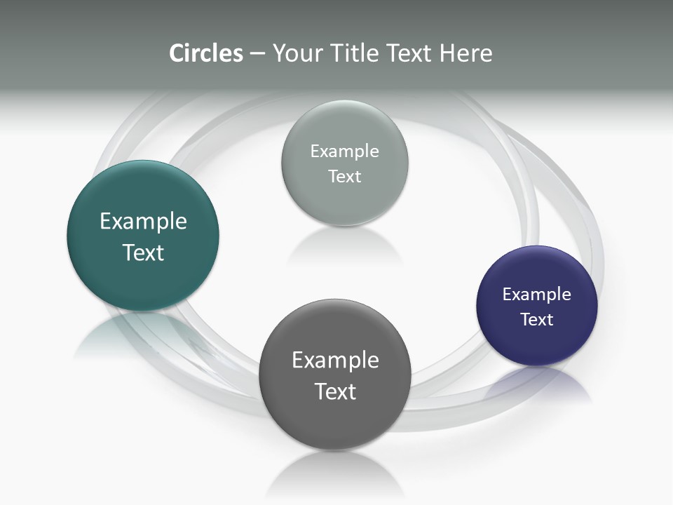 A Group Of Silver Rings On A White Background PowerPoint Template