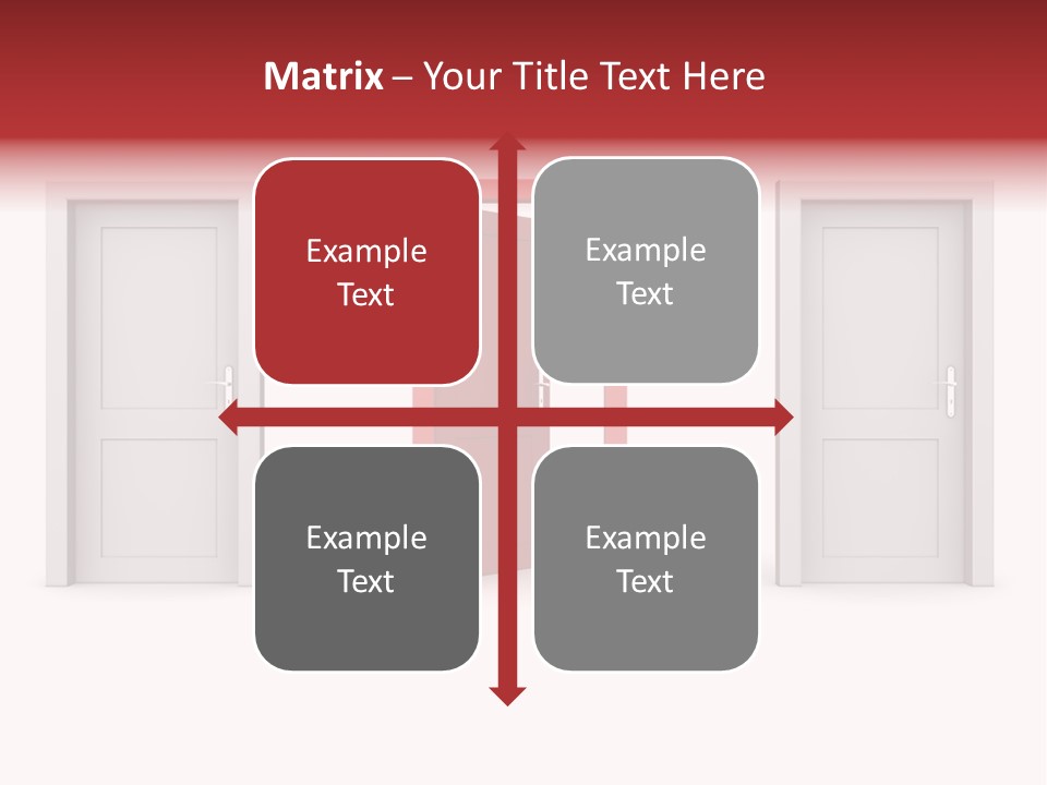 A Red Door Is Open In A White Room PowerPoint Template