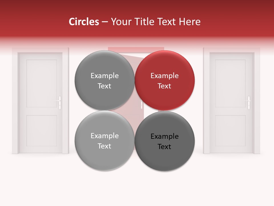 A Red Door Is Open In A White Room PowerPoint Template