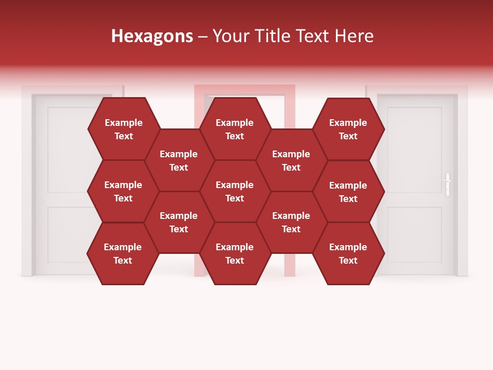 A Red Door Is Open In A White Room PowerPoint Template