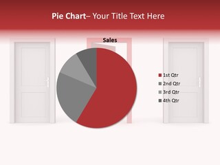 A Red Door Is Open In A White Room PowerPoint Template