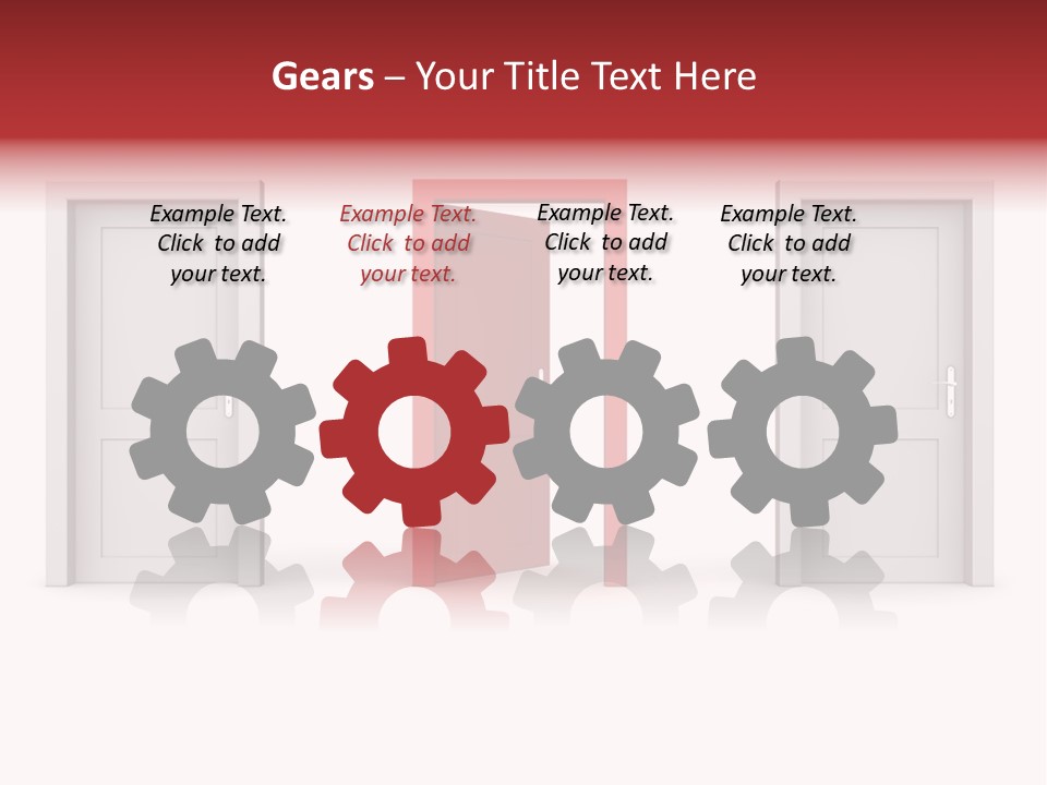 A Red Door Is Open In A White Room PowerPoint Template