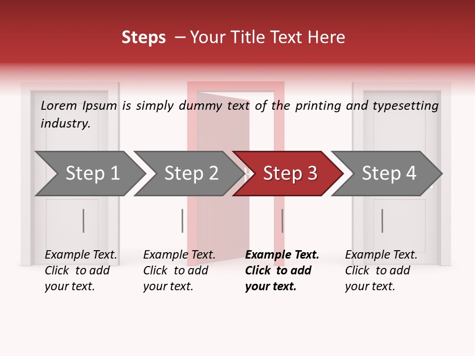 A Red Door Is Open In A White Room PowerPoint Template