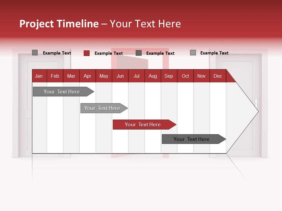 A Red Door Is Open In A White Room PowerPoint Template