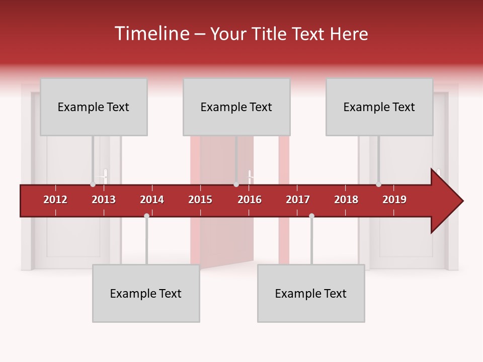 A Red Door Is Open In A White Room PowerPoint Template