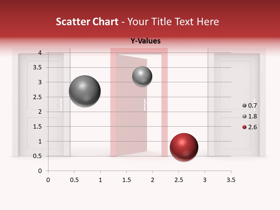 A Red Door Is Open In A White Room PowerPoint Template