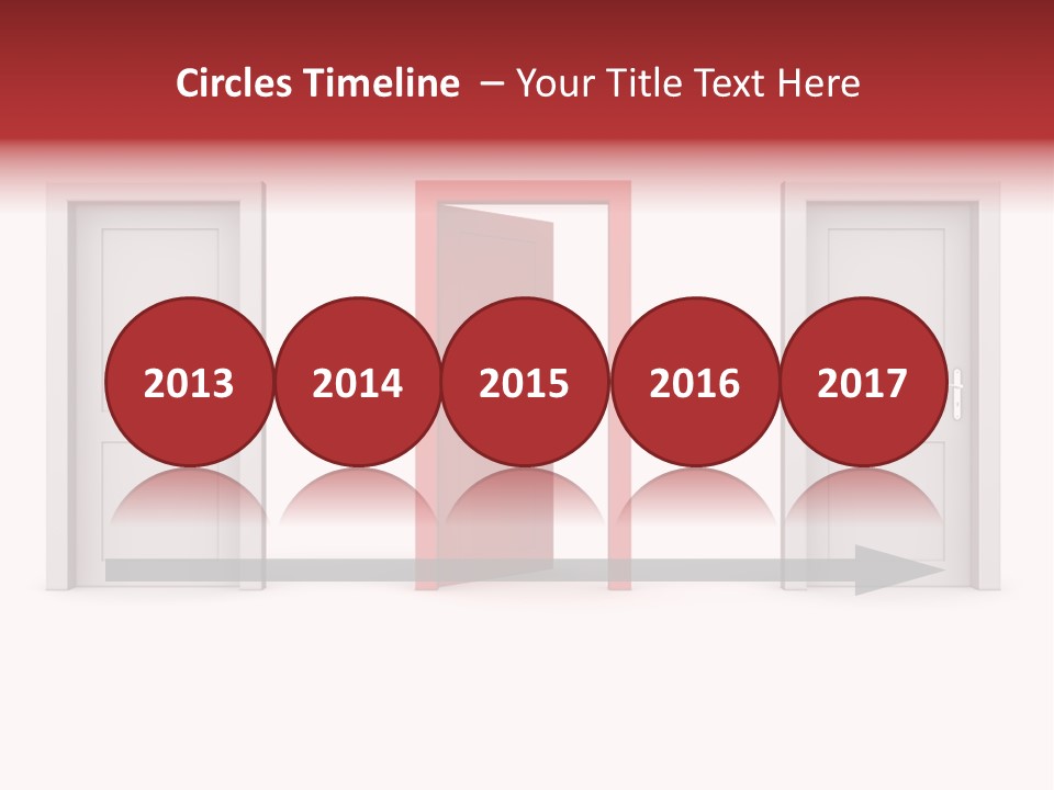 A Red Door Is Open In A White Room PowerPoint Template