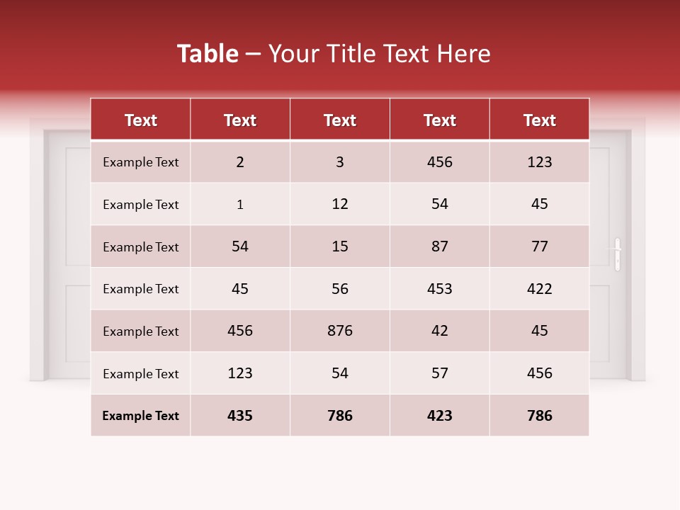 A Red Door Is Open In A White Room PowerPoint Template