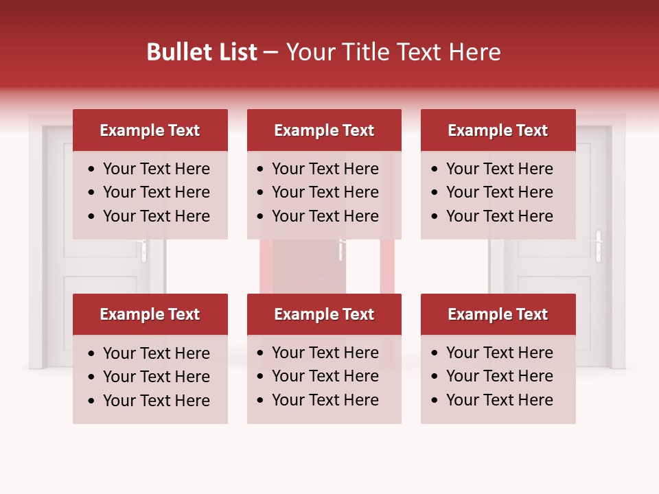 A Red Door Is Open In A White Room PowerPoint Template