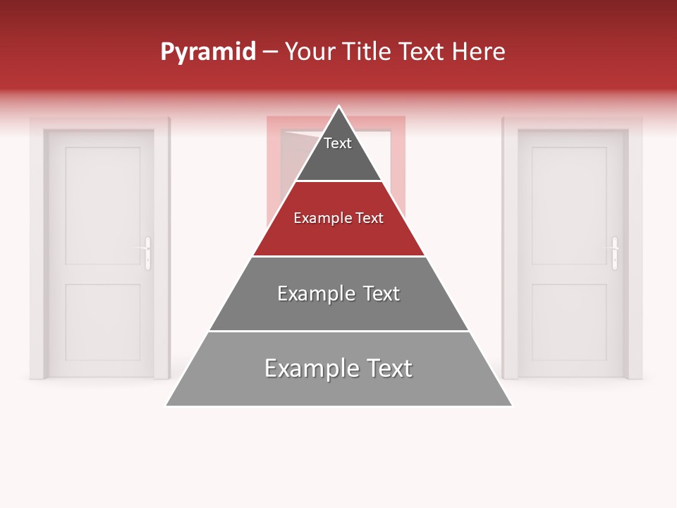 A Red Door Is Open In A White Room PowerPoint Template