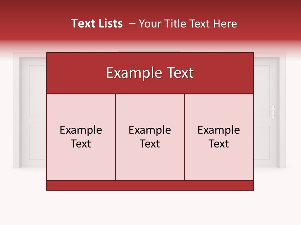 A Red Door Is Open In A White Room PowerPoint Template