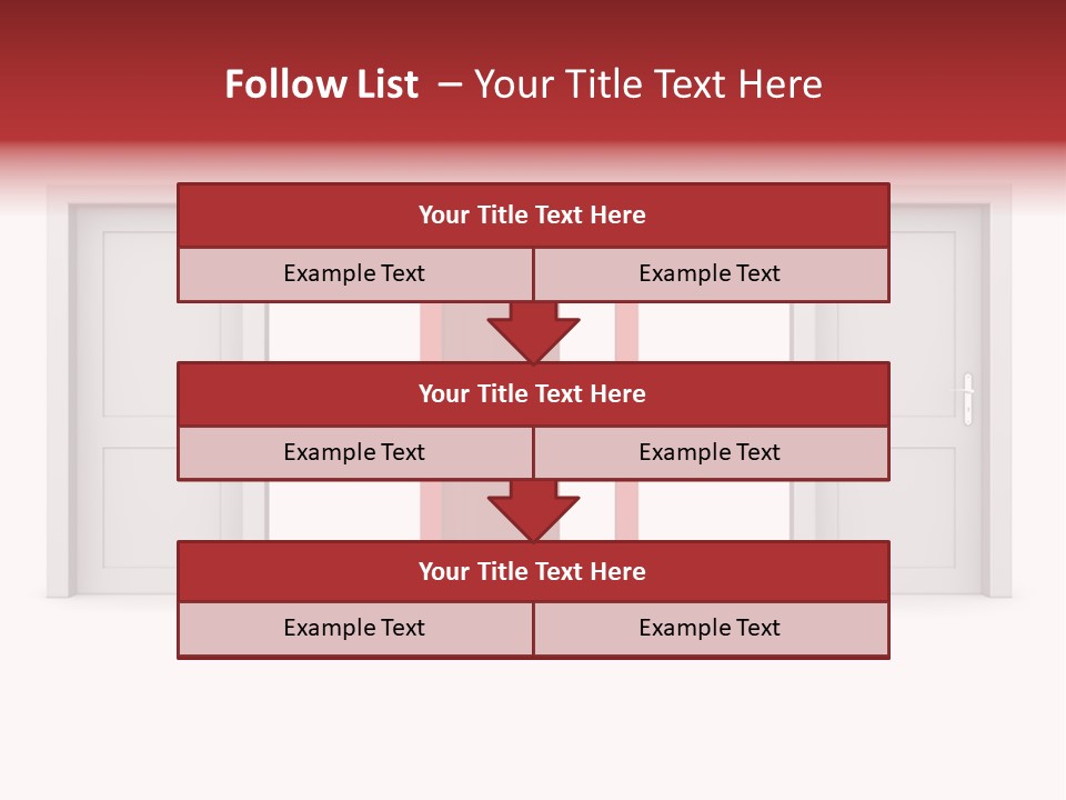 A Red Door Is Open In A White Room PowerPoint Template