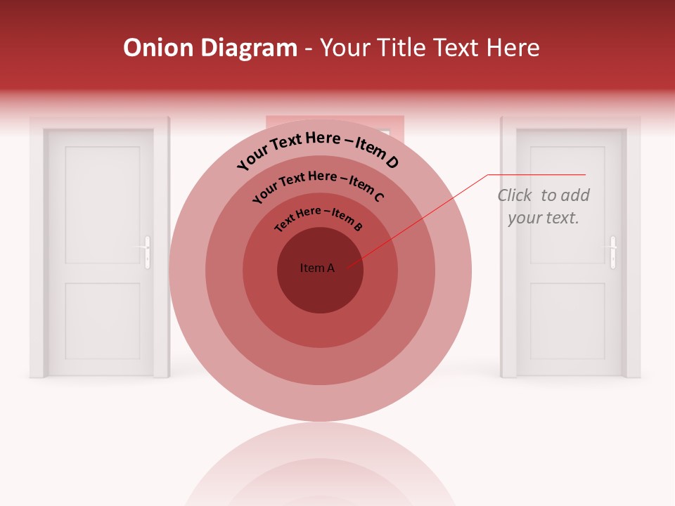 A Red Door Is Open In A White Room PowerPoint Template