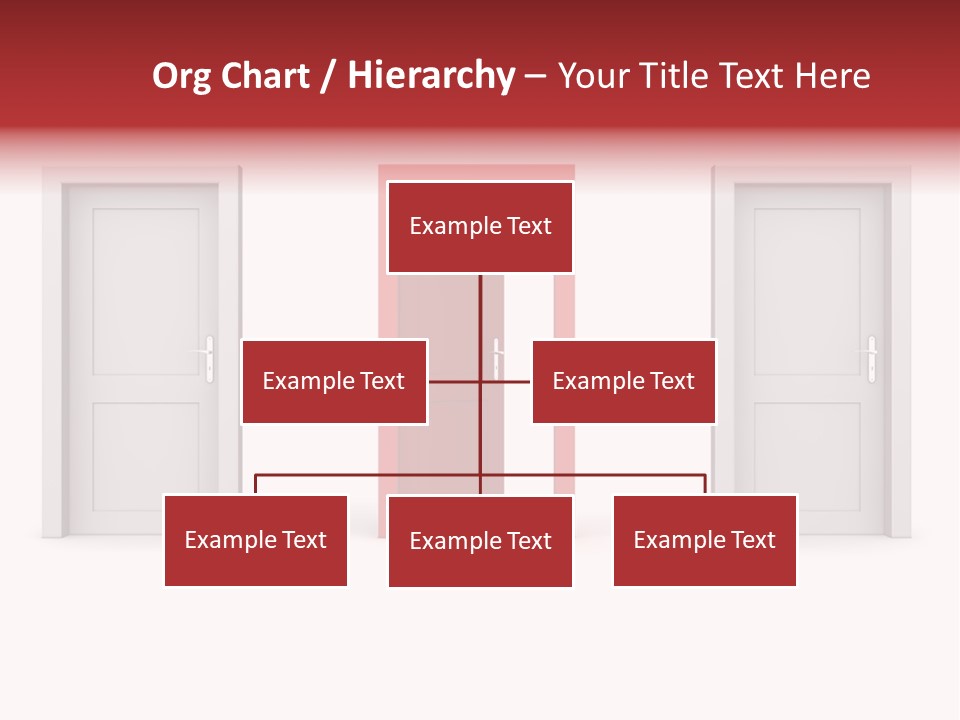 A Red Door Is Open In A White Room PowerPoint Template