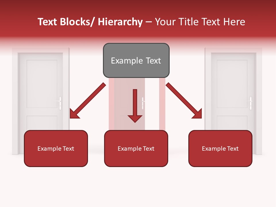 A Red Door Is Open In A White Room PowerPoint Template