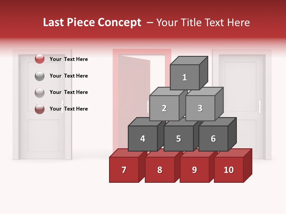 A Red Door Is Open In A White Room PowerPoint Template