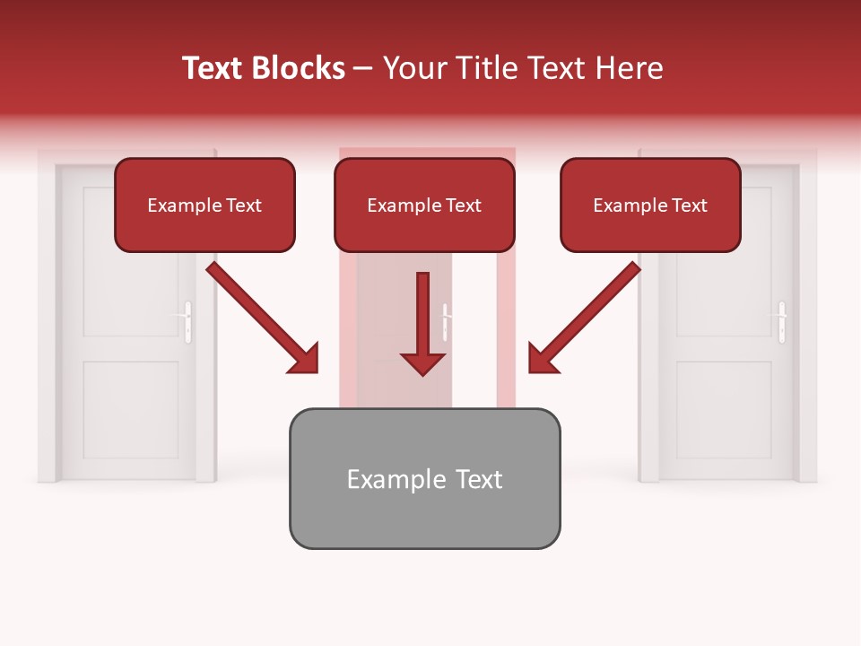 A Red Door Is Open In A White Room PowerPoint Template