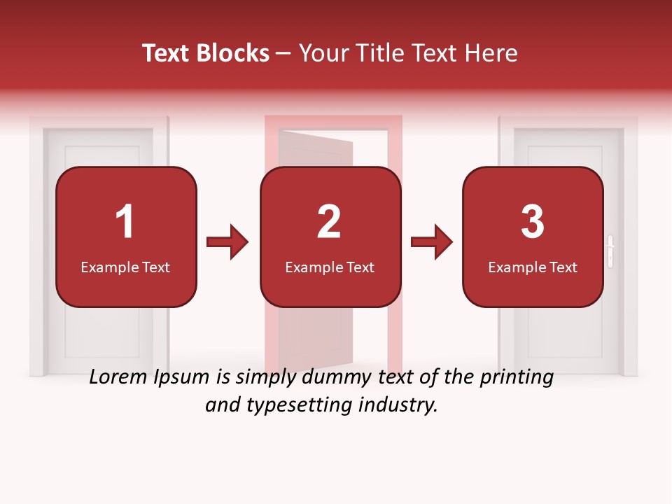 A Red Door Is Open In A White Room PowerPoint Template