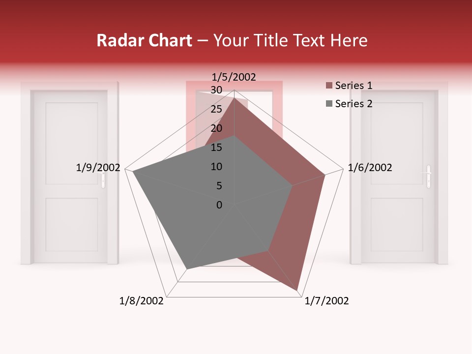 A Red Door Is Open In A White Room PowerPoint Template