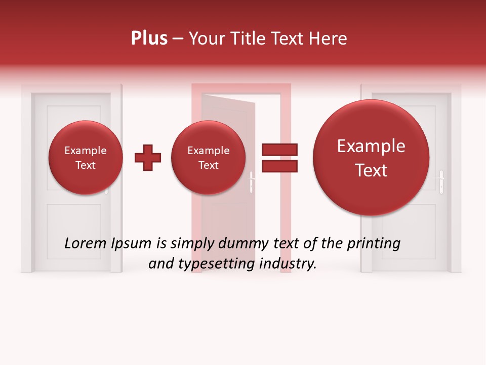 A Red Door Is Open In A White Room PowerPoint Template