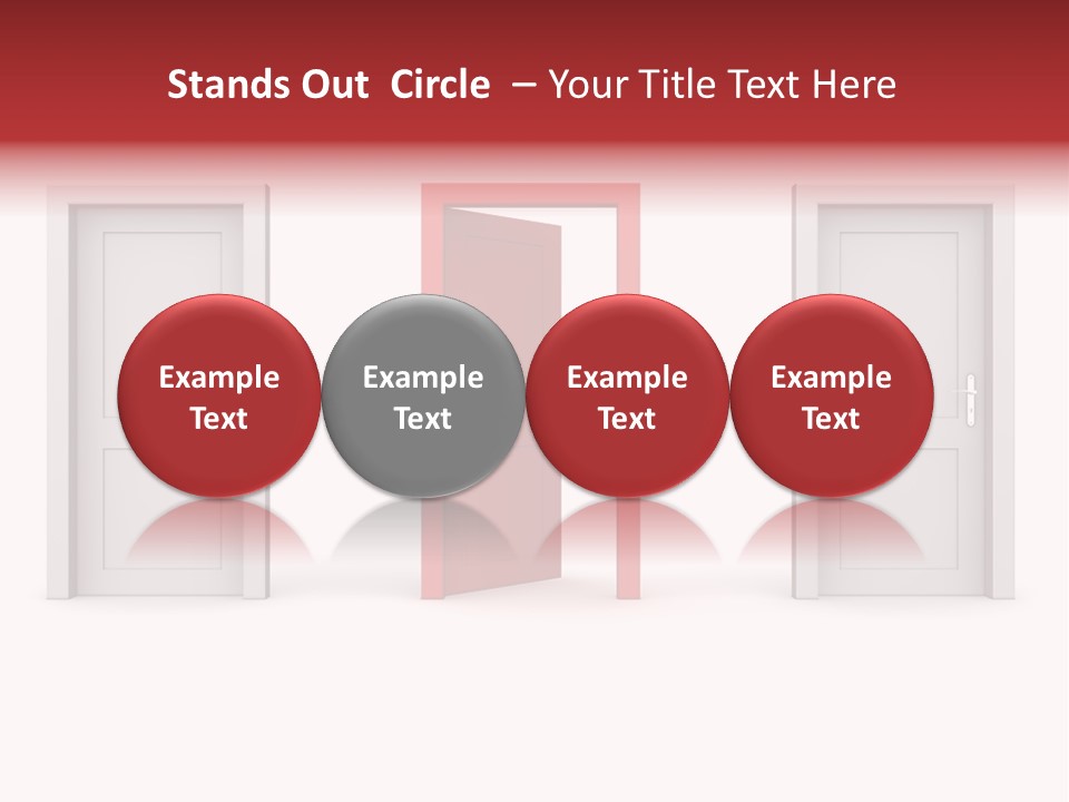 A Red Door Is Open In A White Room PowerPoint Template