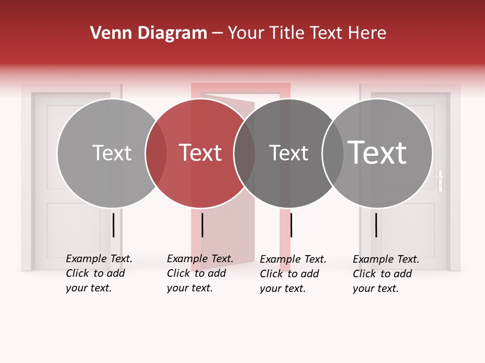 A Red Door Is Open In A White Room PowerPoint Template
