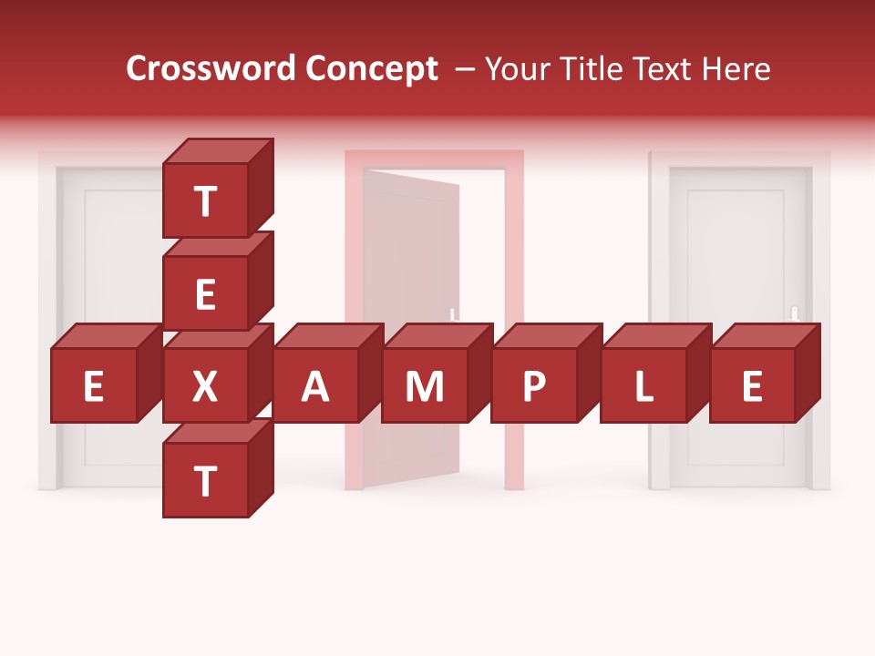 A Red Door Is Open In A White Room PowerPoint Template