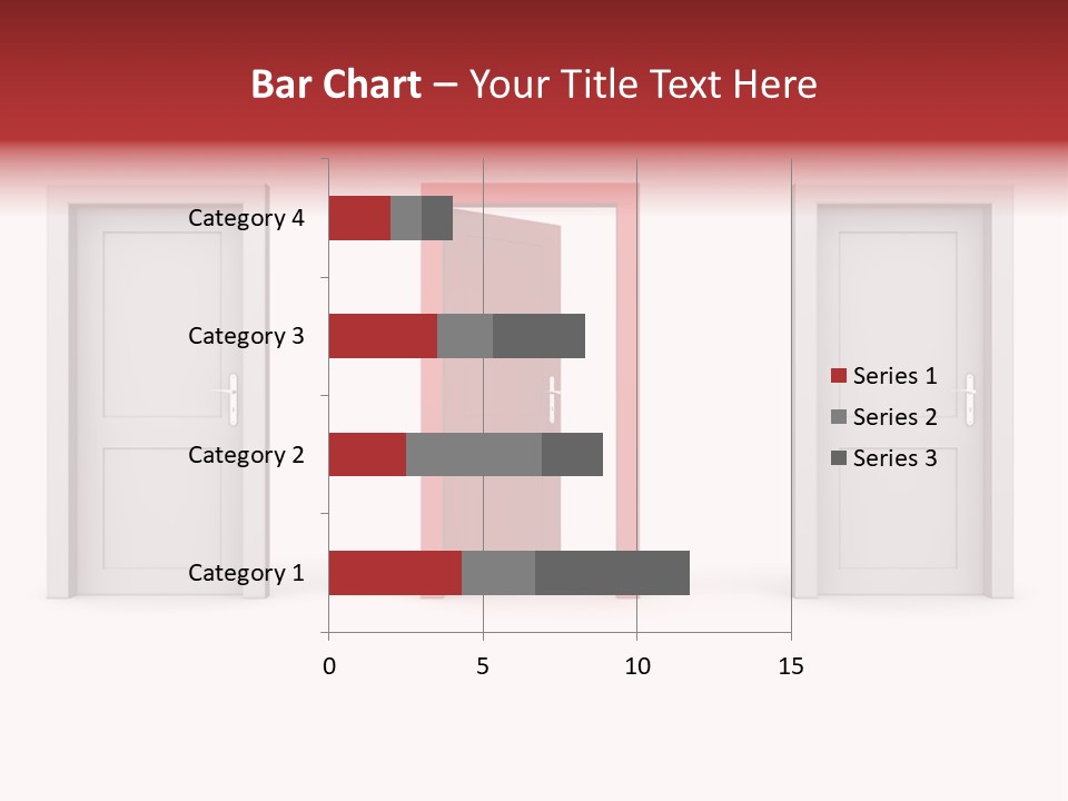 A Red Door Is Open In A White Room PowerPoint Template