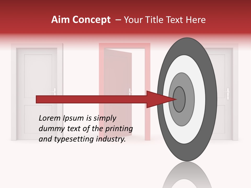 A Red Door Is Open In A White Room PowerPoint Template