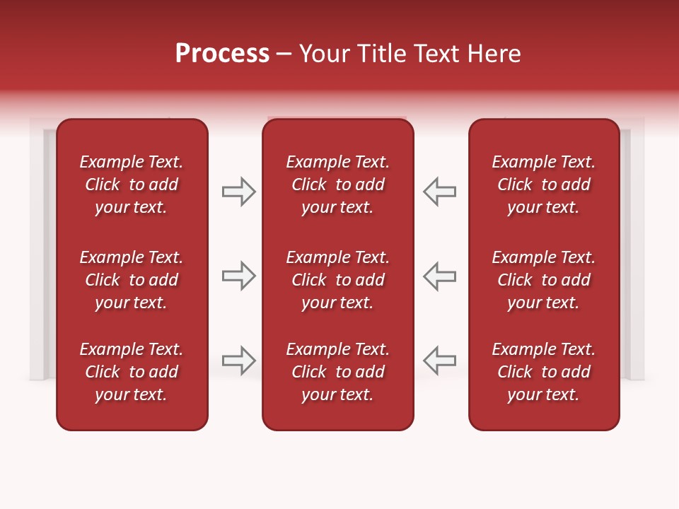 A Red Door Is Open In A White Room PowerPoint Template