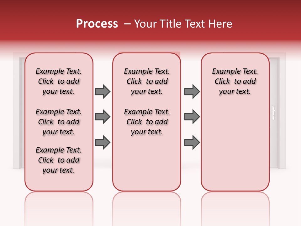 A Red Door Is Open In A White Room PowerPoint Template