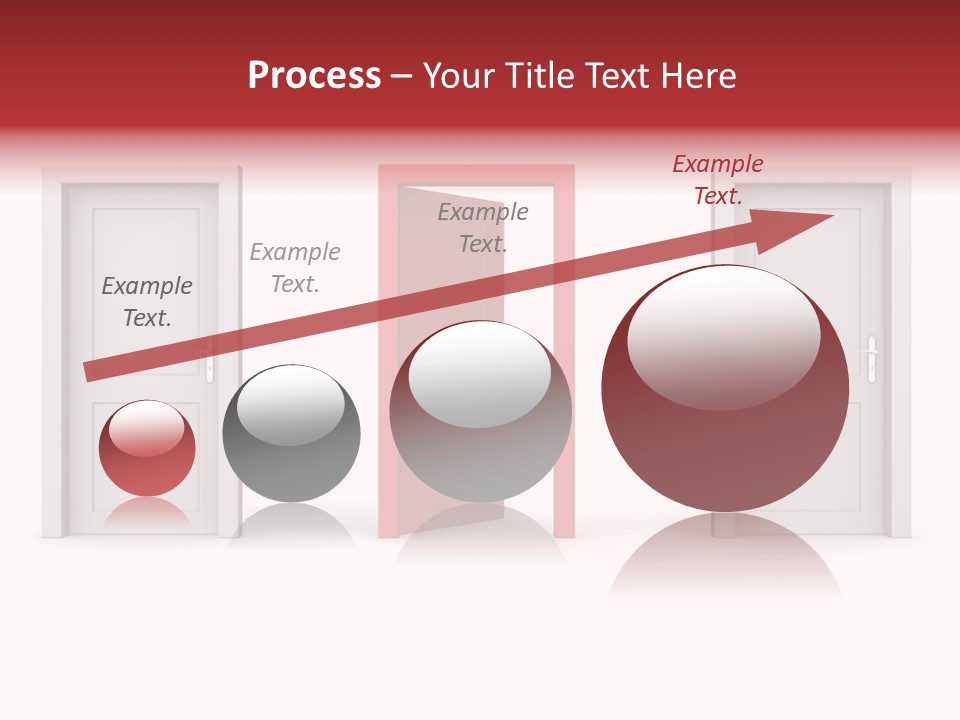 A Red Door Is Open In A White Room PowerPoint Template