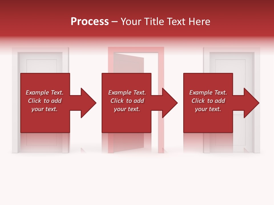 A Red Door Is Open In A White Room PowerPoint Template