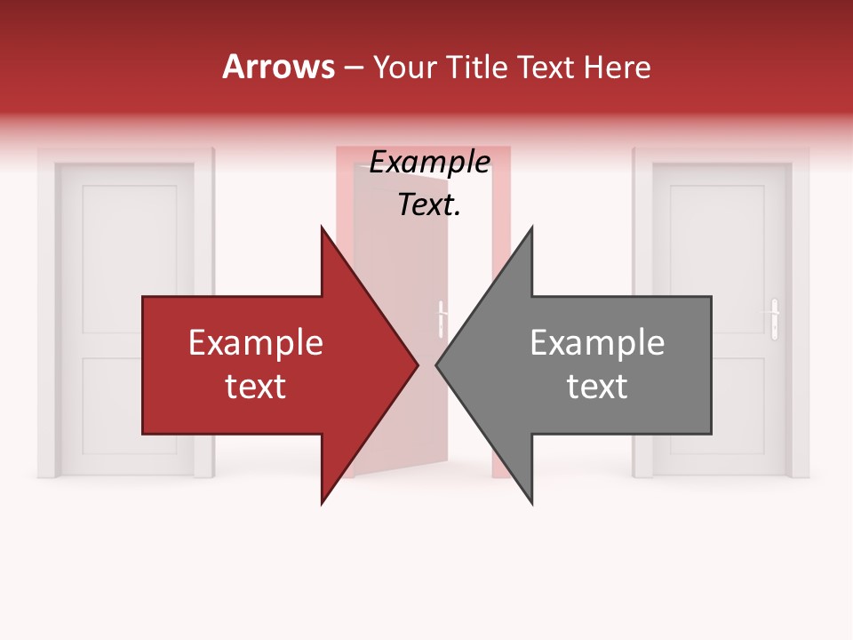 A Red Door Is Open In A White Room PowerPoint Template