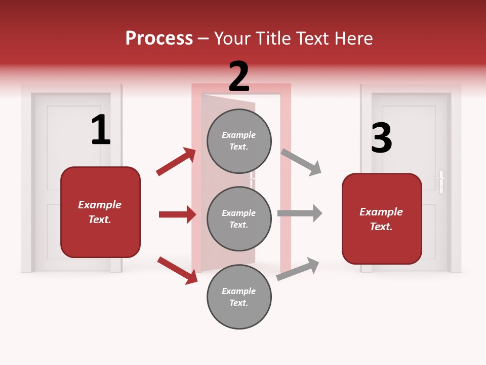 A Red Door Is Open In A White Room PowerPoint Template