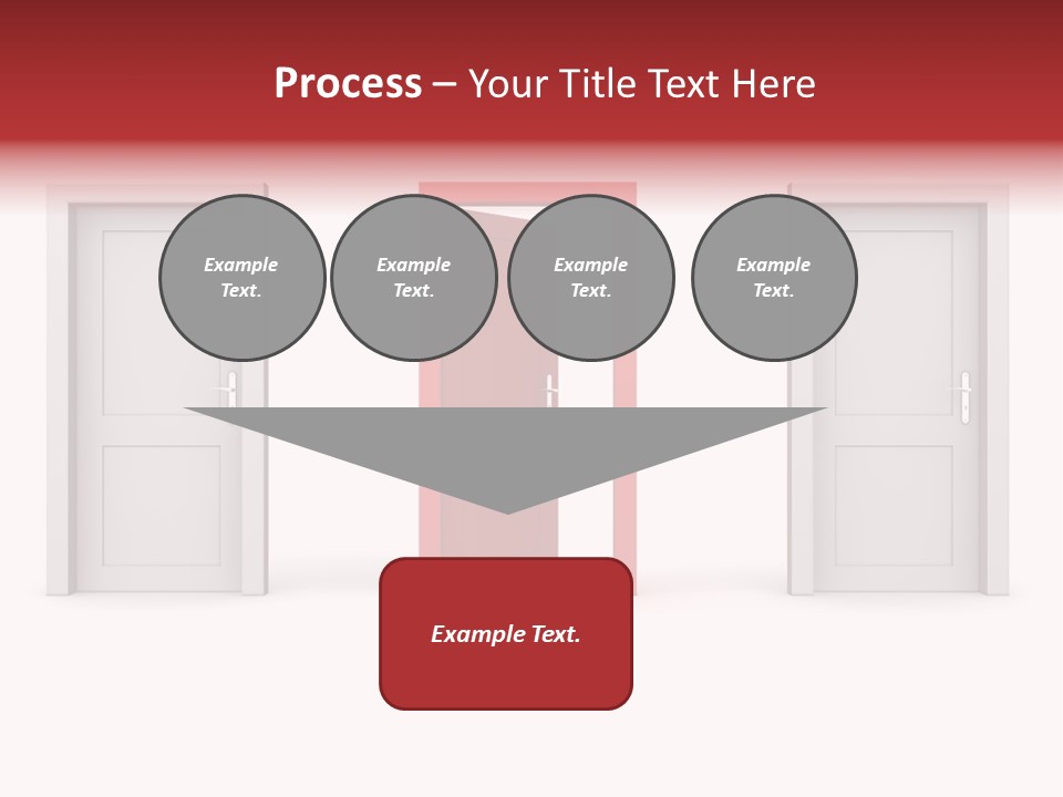 A Red Door Is Open In A White Room PowerPoint Template