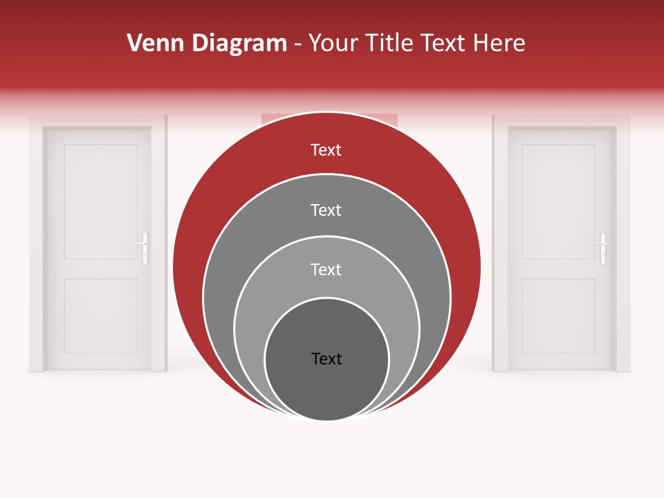 A Red Door Is Open In A White Room PowerPoint Template