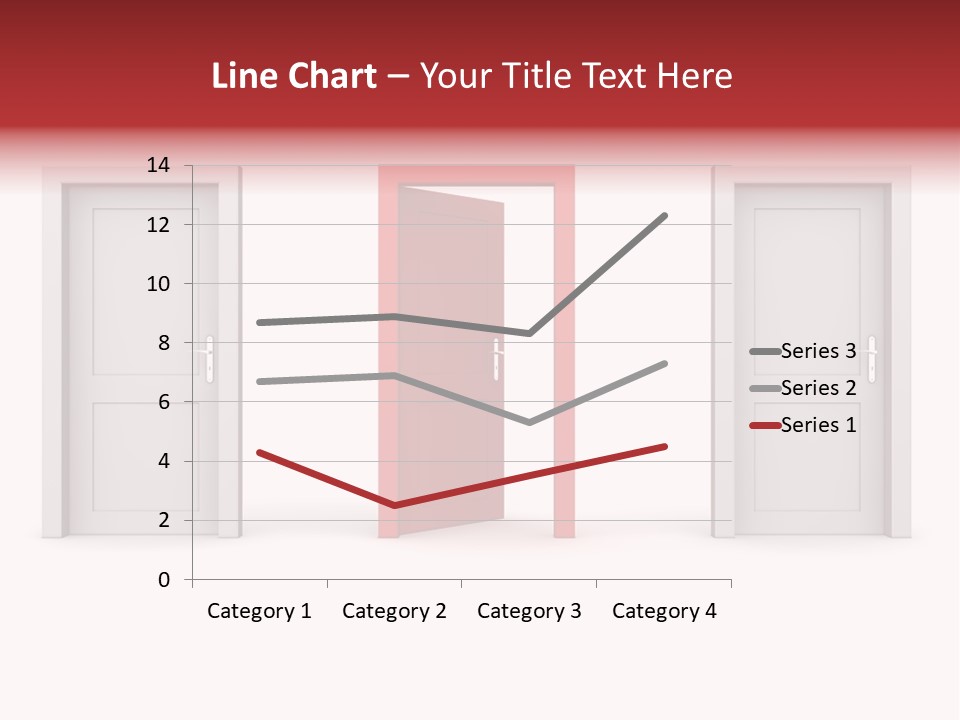 A Red Door Is Open In A White Room PowerPoint Template