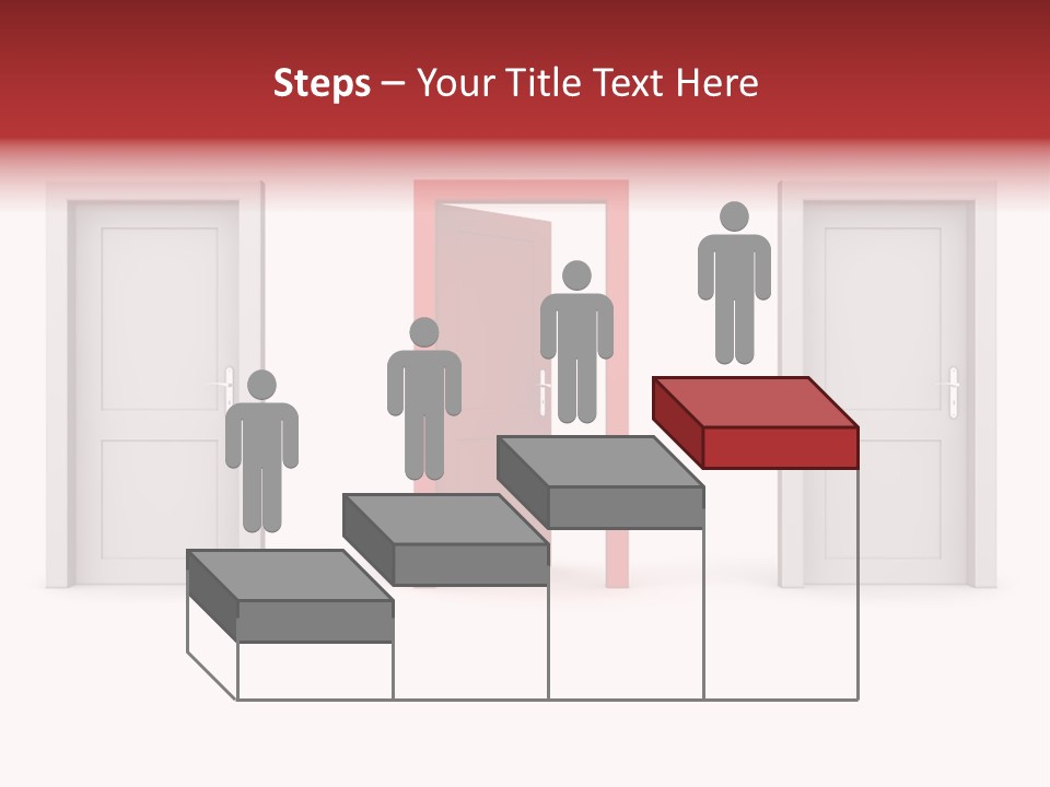 A Red Door Is Open In A White Room PowerPoint Template