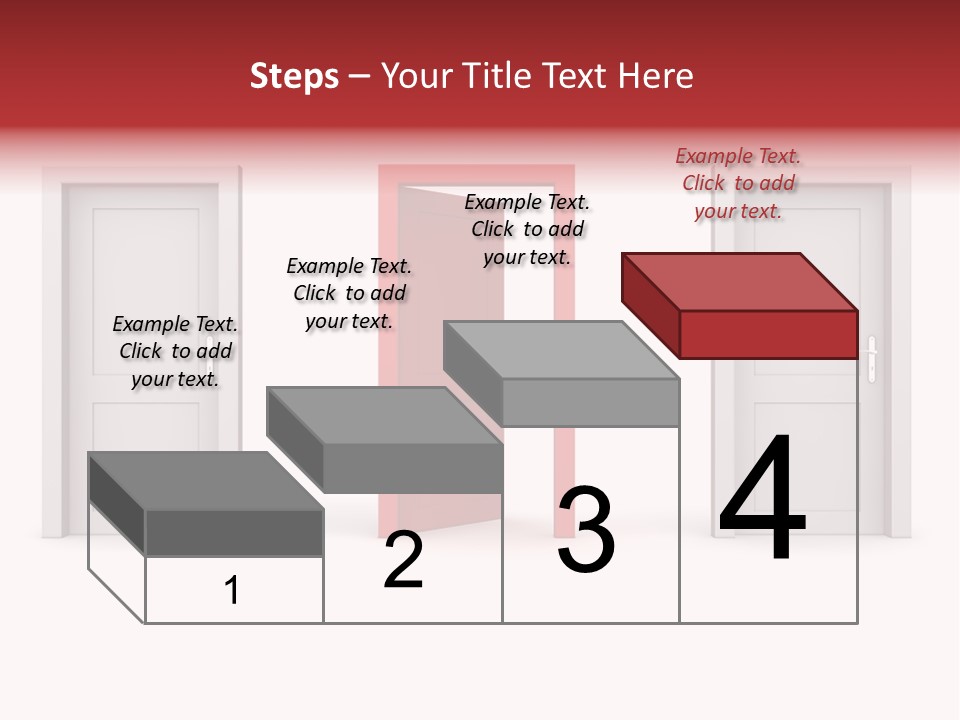 A Red Door Is Open In A White Room PowerPoint Template