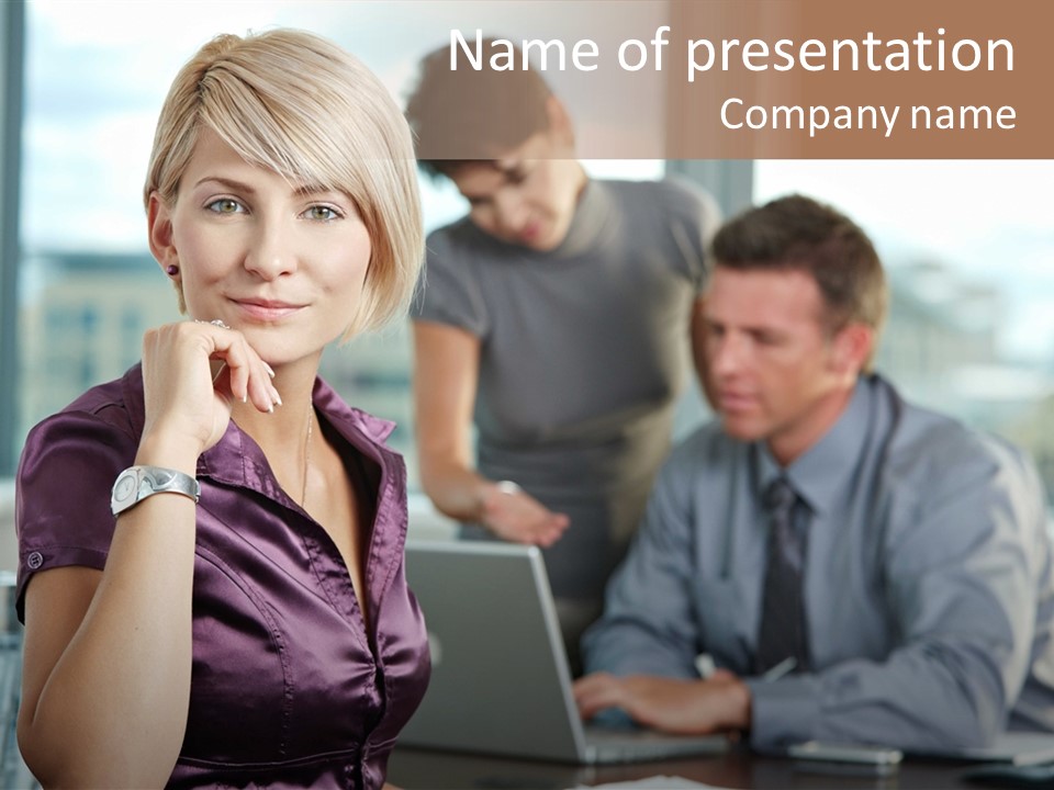 Appealing Blond Businessman PowerPoint Template